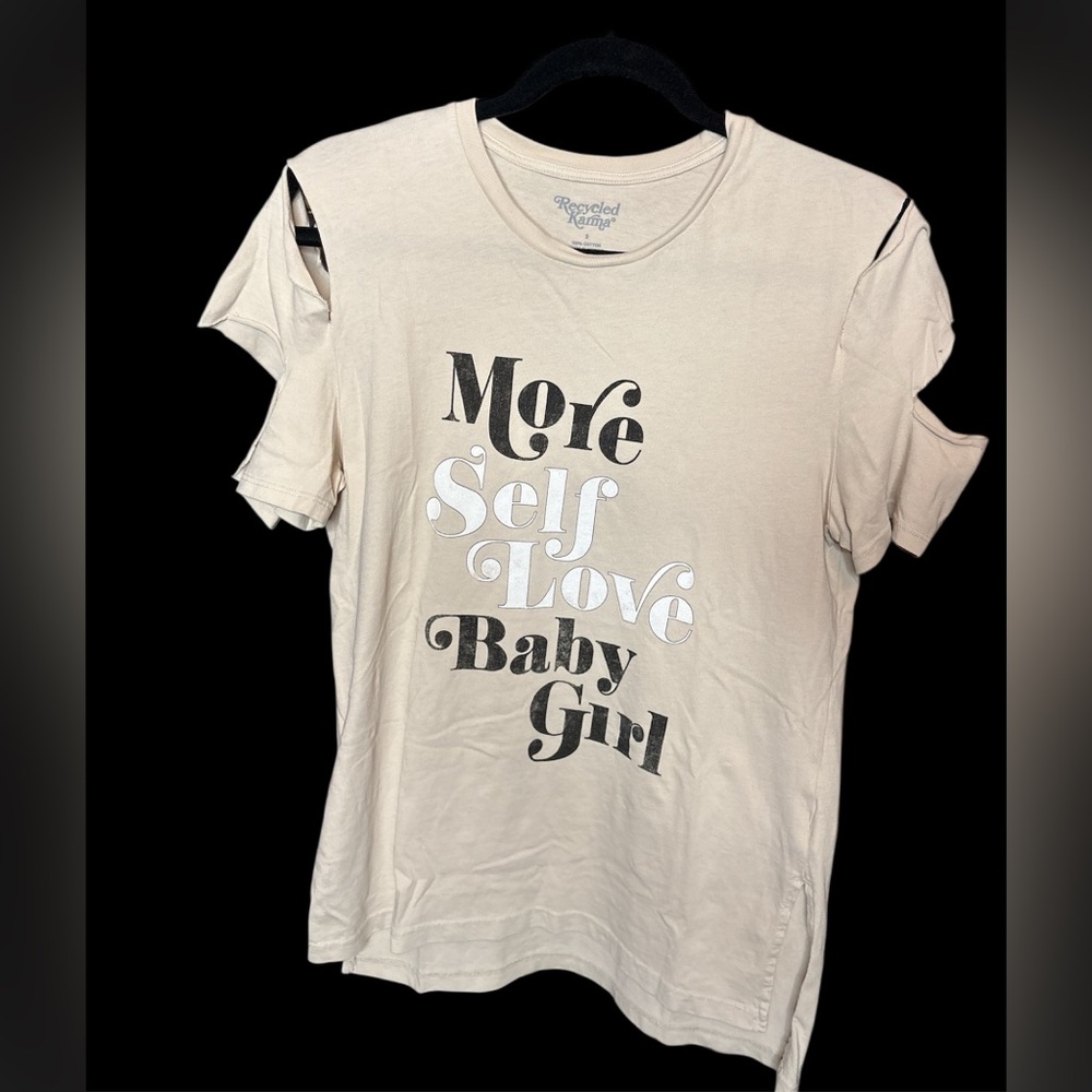 Recycled Karma Cream Tee with Graphic Print